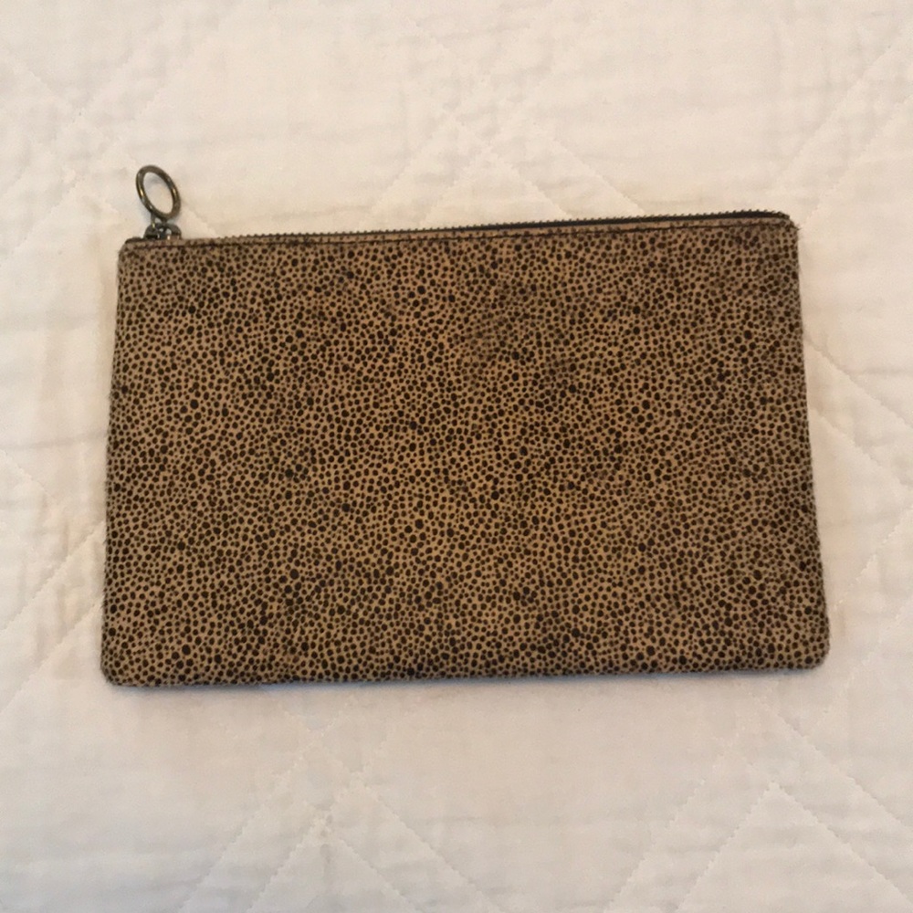 Madewell leather pouch - spotted calfskin NWT